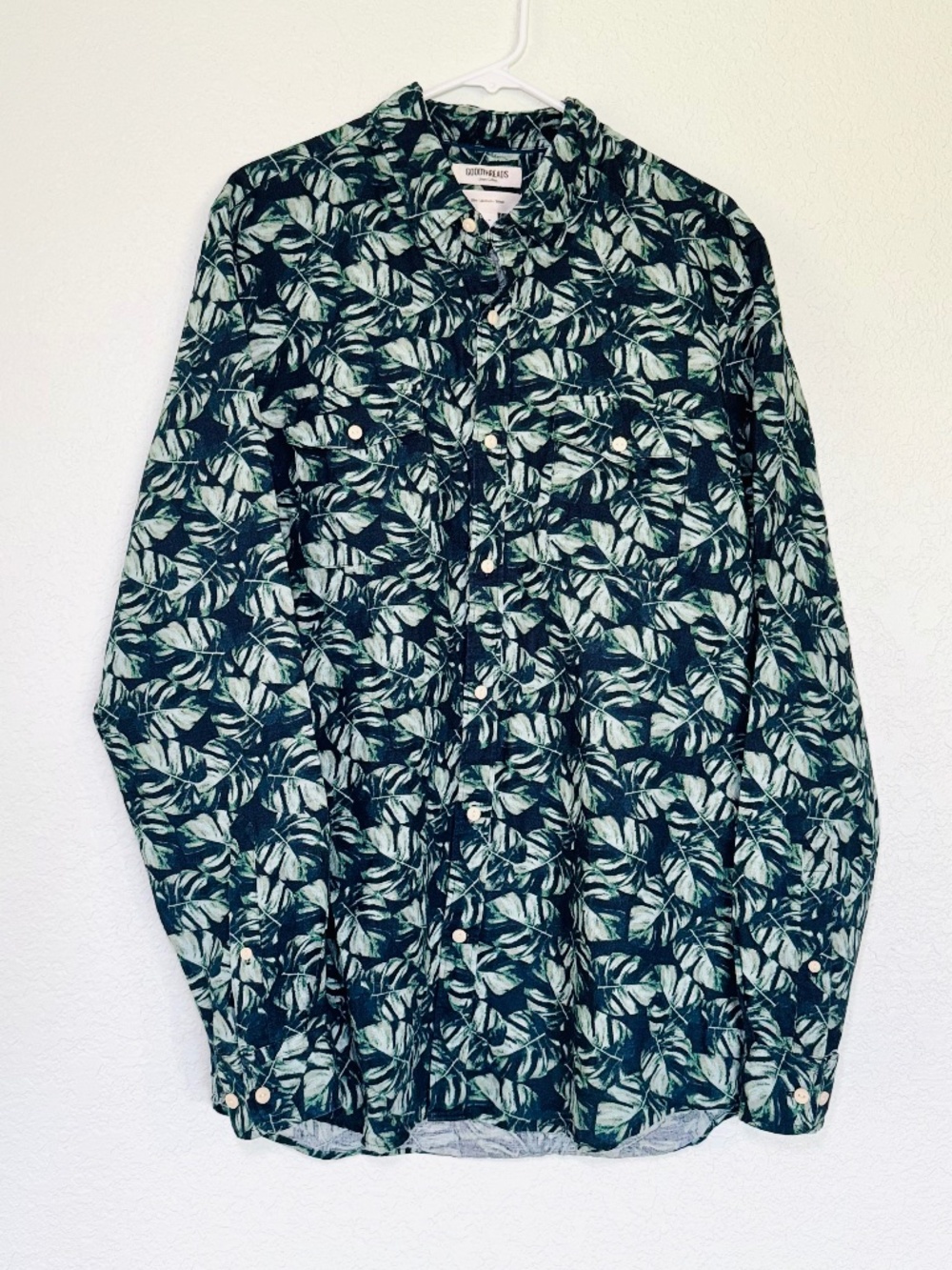 Goodthreads Button Down Shirt Mens Large Big and Tall Linen Cotton Coastal Beach